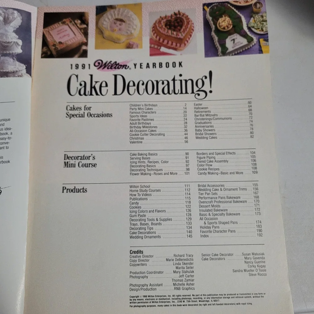 Vintage 1991 Wilton Yearbook Cake Decorating Guide Book Retro Baking Patterns